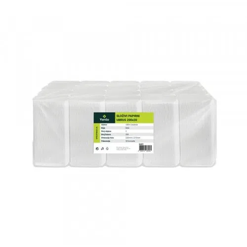 Ubrus složivi 2-slojni 200 listova 21x22cm