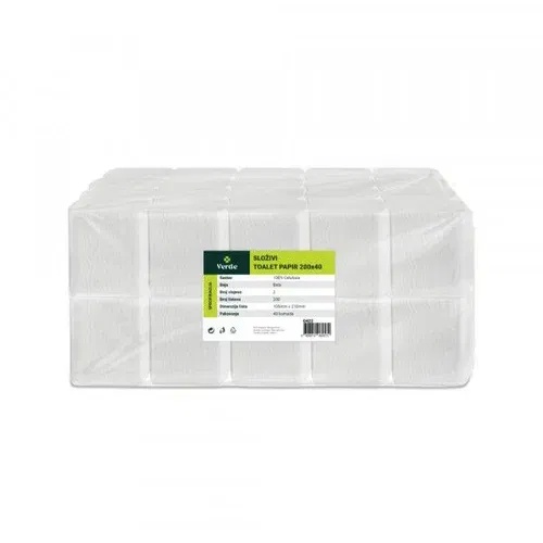 Toalet papir složivi 2-slojni 200 lista 21x10,5cm
