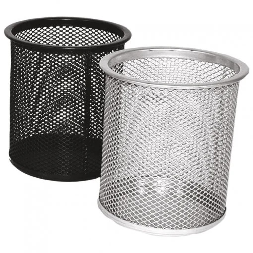 Čaša za olovke žičana Srebrna i crna