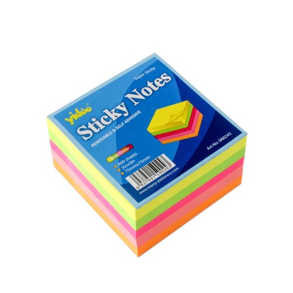 Samolepljivi blok 75x75,400 lista Neon boje